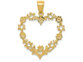 FJC Finejewelers 14k Yellow Gold Large Floral Heart Charm