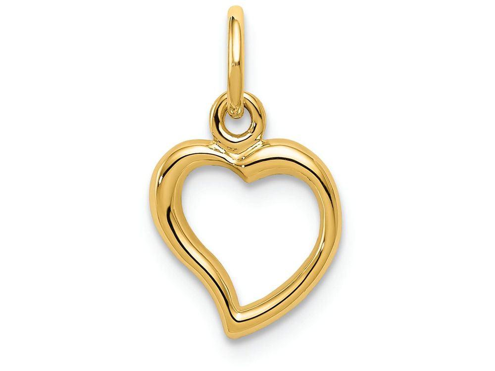 FJC Finejewelers 14k Yellow Gold Solid Polished Flat-backed Heart Charm