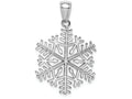 FJC Finejewelers 14k White Gold White 3d Snowflake Polish Satin Finish Charm