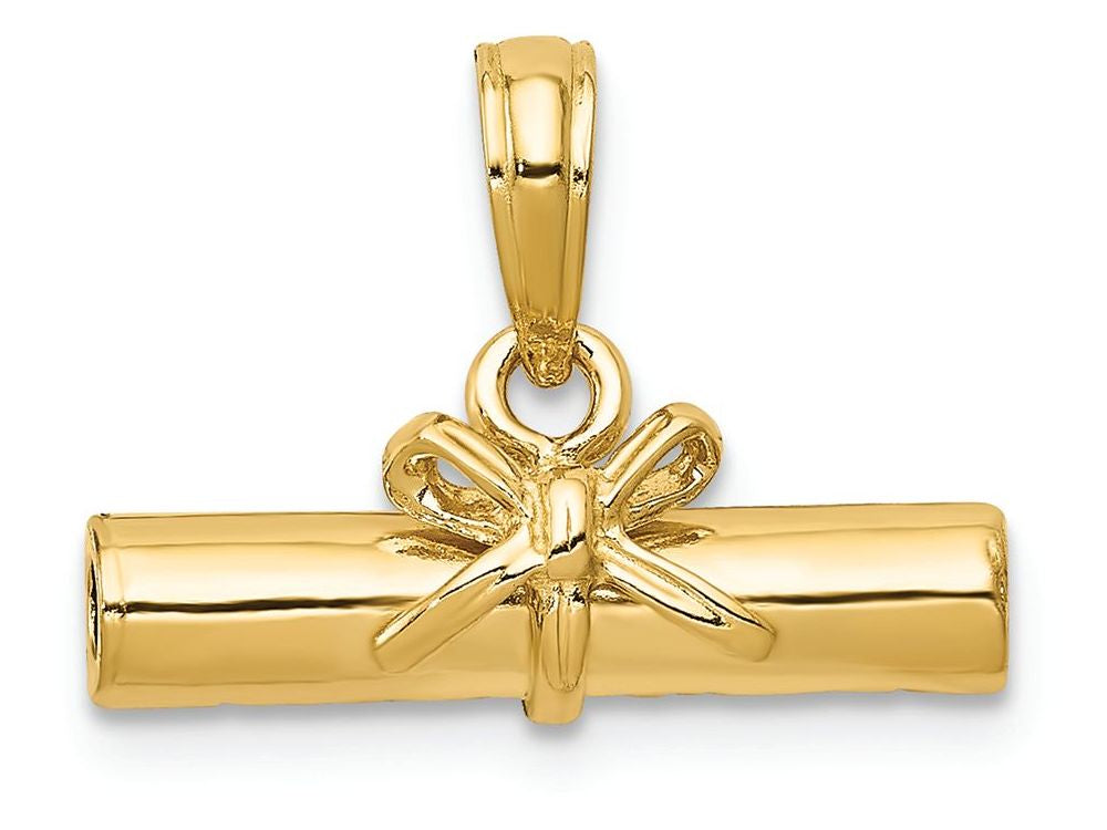 FJC Finejewelers 14k Yellow Gold Hollow Polished Diploma Charm