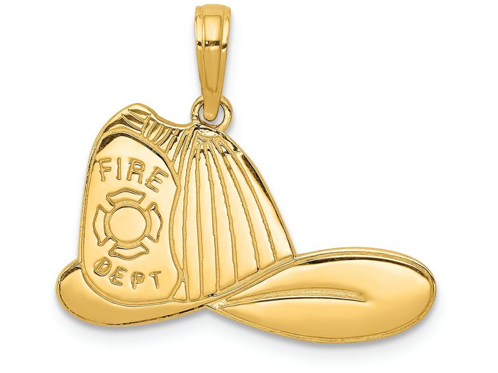 FJC Finejewelers 14k Yellow Gold Large Firefighter Hat Charm