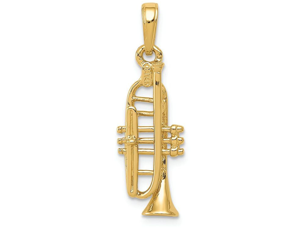 FJC Finejewelers 14k Yellow Gold Solid Polished 3d Trumpet Charm