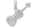 FJC Finejewelers 14k White Gold White 3d Violin Charm