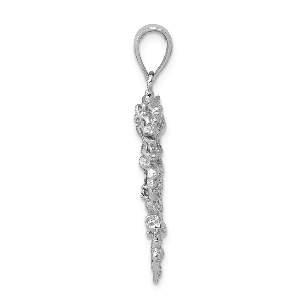FJC Finejewelers 14k White Gold 3d Dragon Charm (vertical)