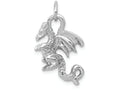FJC Finejewelers 14k White Gold Solid Polished 3d Dragon Charm