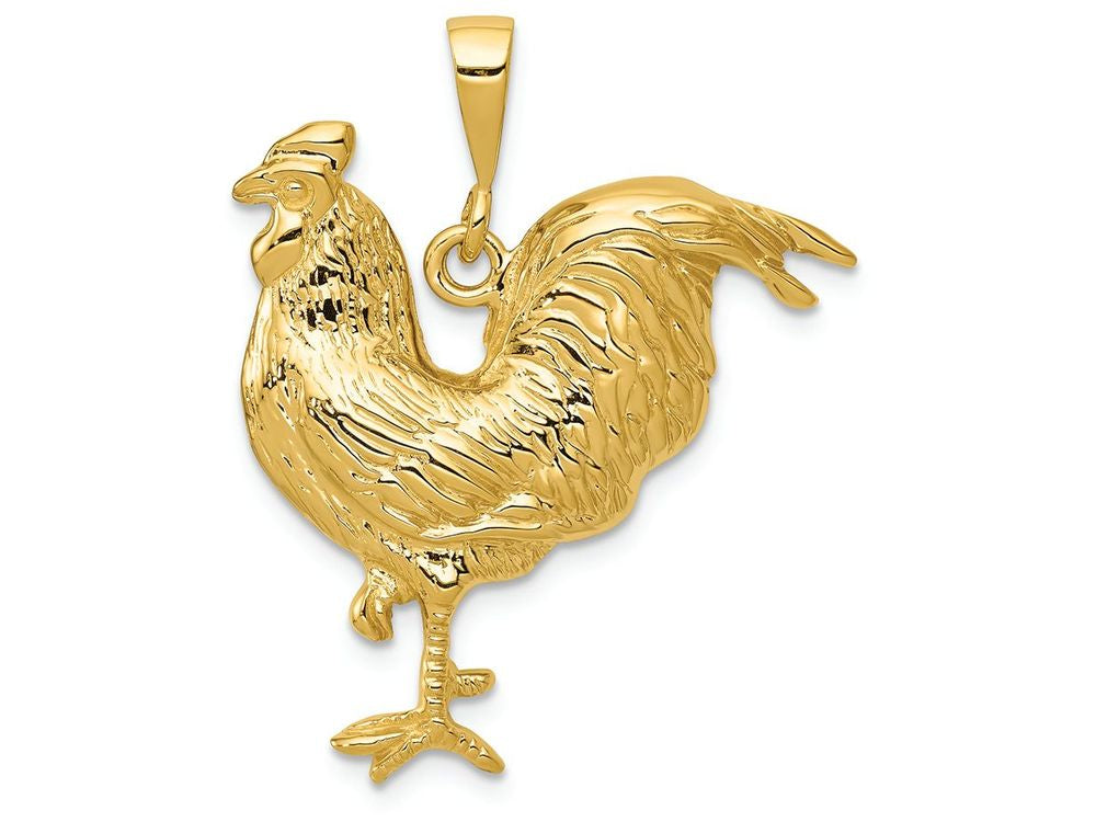 FJC Finejewelers 14k Yellow Gold Solid Polished Open-backed Rooster Charm