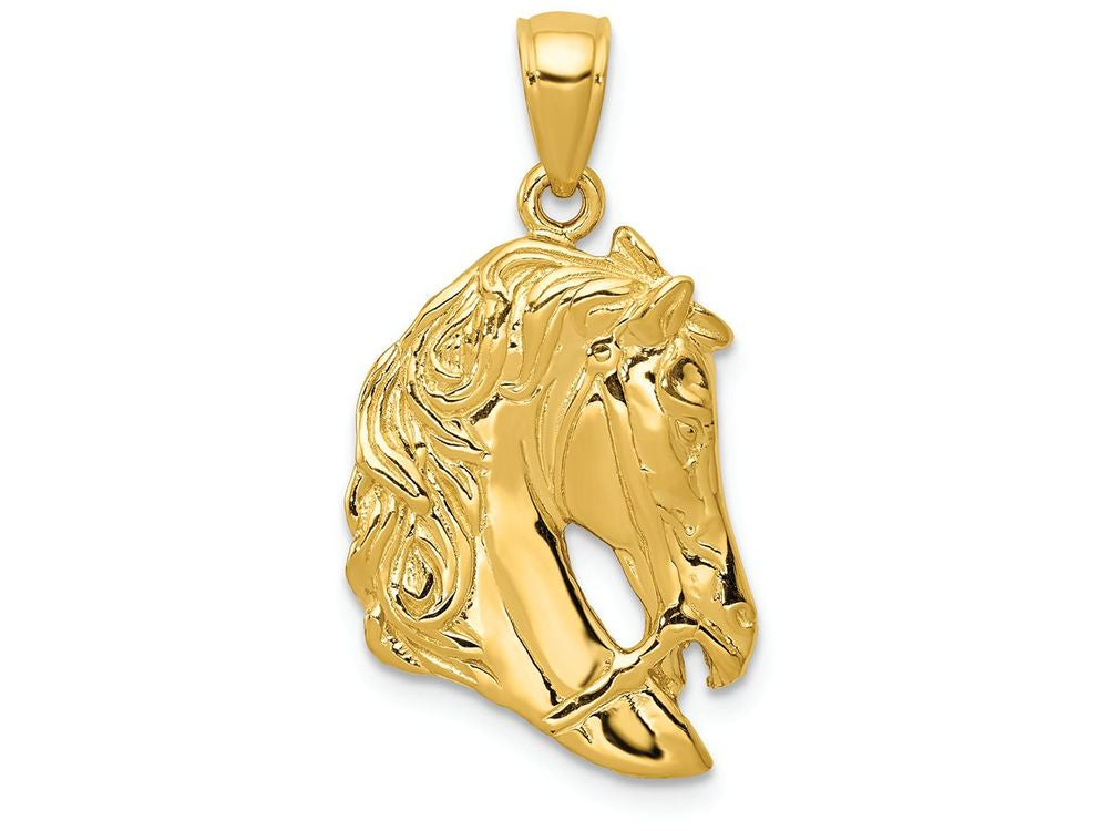 FJC Finejewelers 14k Yellow Gold Solid Polished Open-backed Horse Head Charm