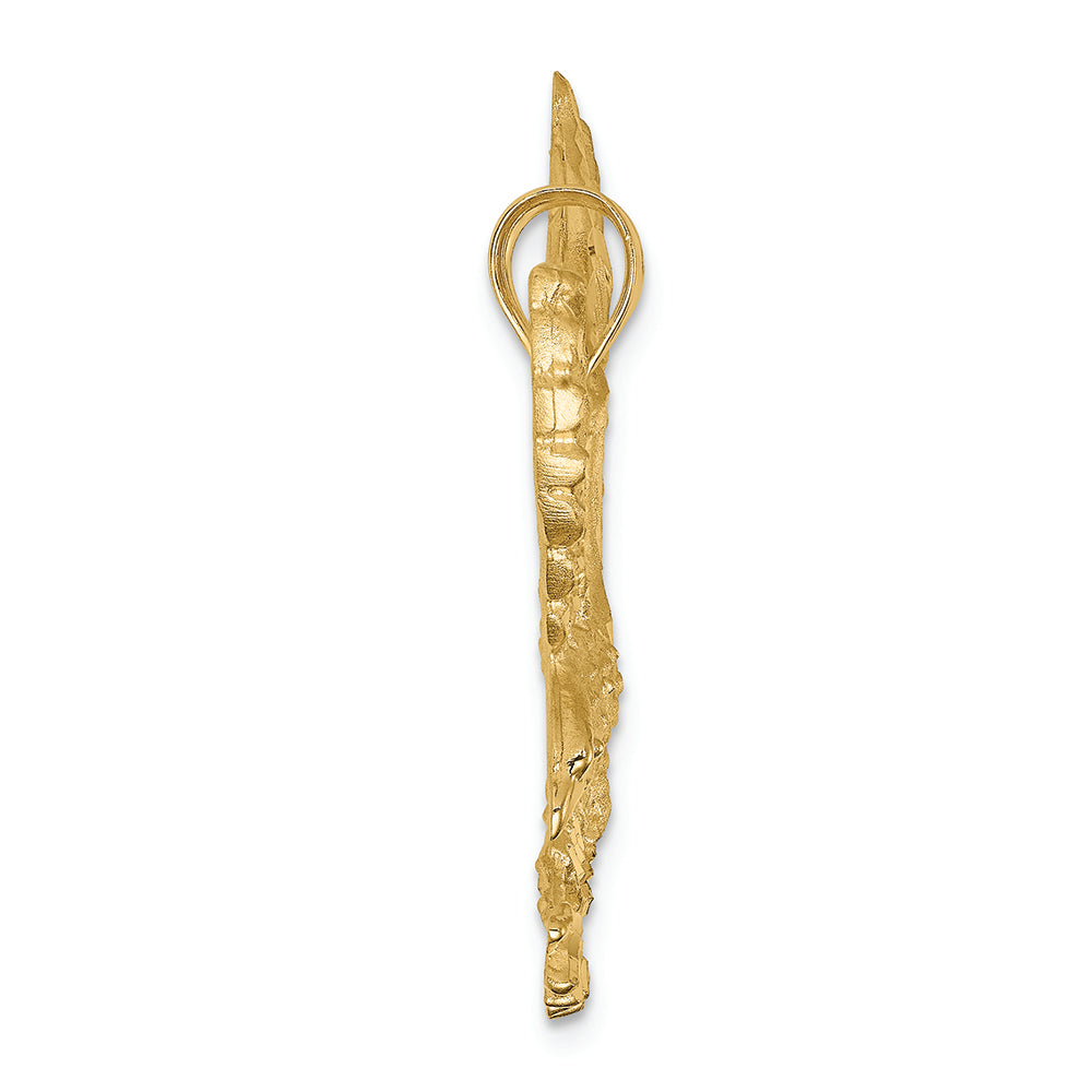 FJC Finejewelers 14k Yellow Gold Satin Bright Cut Eagle Charm