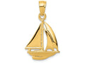 FJC Finejewelers 14k Yellow Gold Polished Open-backed Sailboat Charm