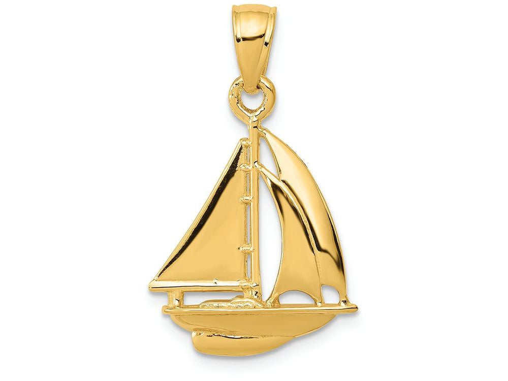 FJC Finejewelers 14k Yellow Gold Polished Open-backed Sailboat Charm