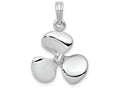 FJC Finejewelers 14k White Gold White 3d Three Blade Propeller with Center Bead Charm