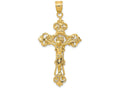 FJC Finejewelers 14k Yellow Gold Inri Fleur De Lis Crucifix Charm
