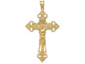 FJC Finejewelers 14k Yellow Gold Inri Fleur De Lis Crucifix Charm