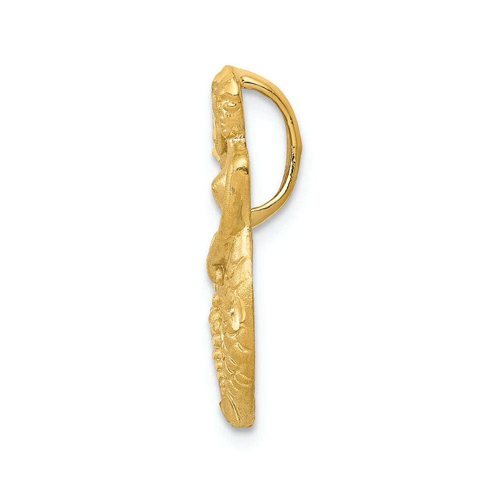 FJC Finejewelers 14k Yellow Gold Satin Bright Cut Open-backed Mermaid Charm