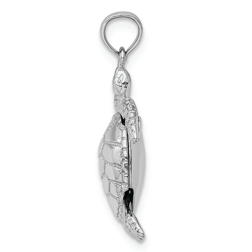 FJC Finejewelers 14k White Gold White 3d Moveable Sea Turtle Charm