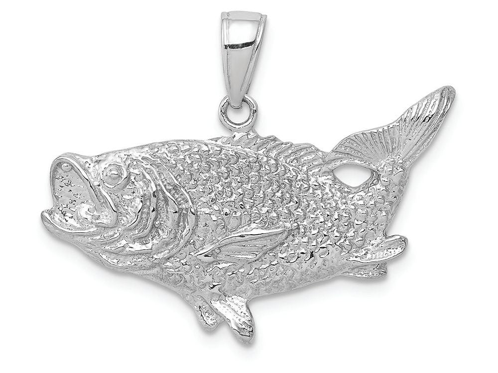 FJC Finejewelers 14k White Gold Bass Fish with Tail Up Charm