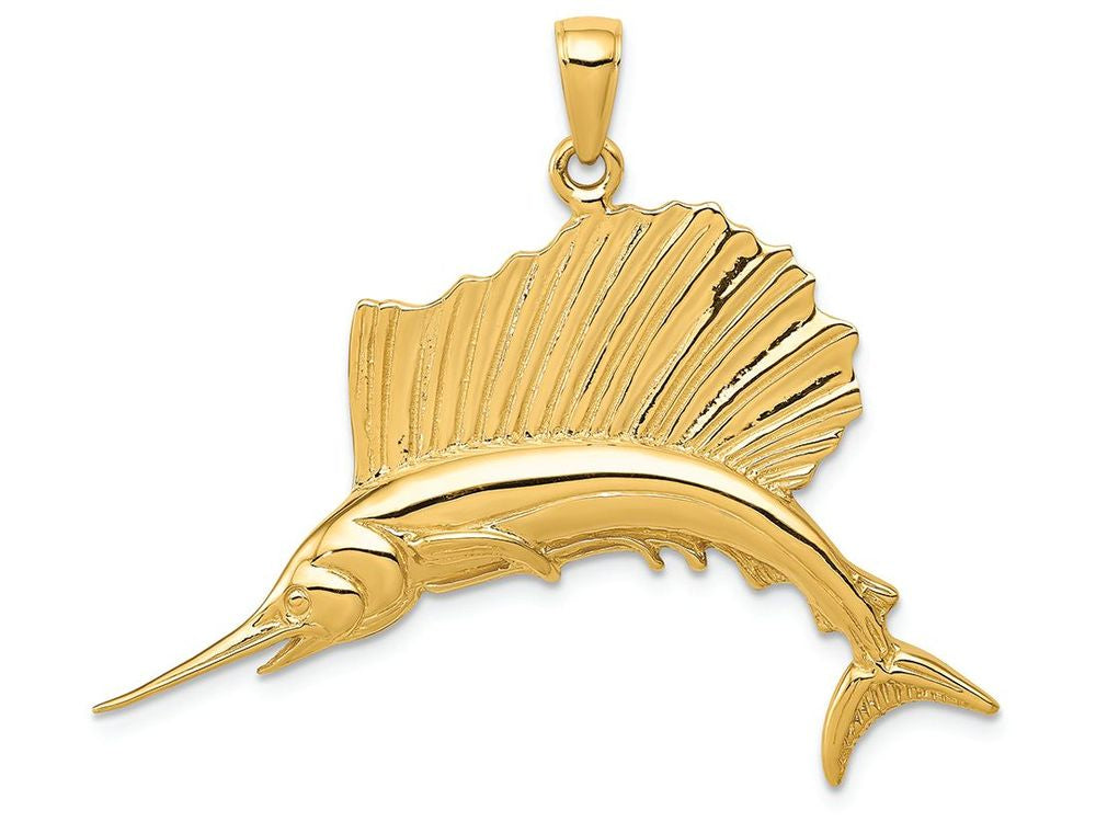 FJC Finejewelers 14k Yellow Gold Polished Sailfish Charm