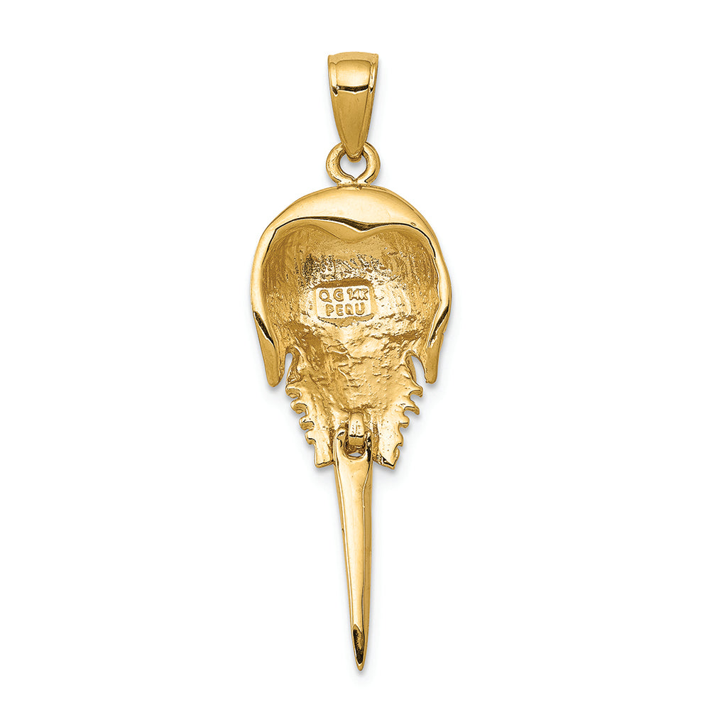 FJC Finejewelers 14k Yellow Gold Polished Moveable Horseshoe Crab Charm