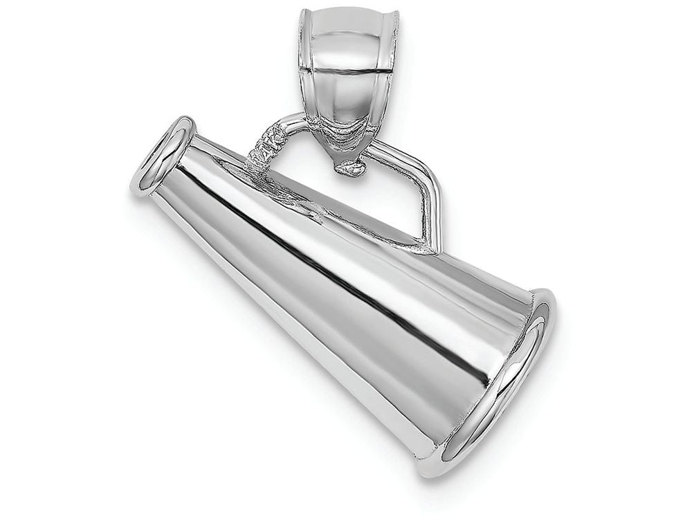 FJC Finejewelers 14k White Gold White 3d Megaphone Charm