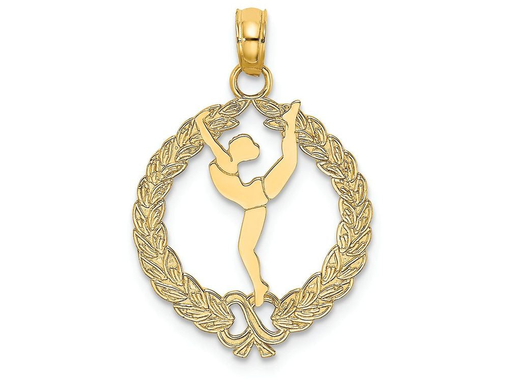 FJC Finejewelers 14k Yellow Gold Solid Polished Framed Gymnast Charm