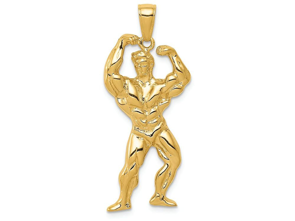 FJC Finejewelers 14k Yellow Gold Solid Polished Weightlifter Charm