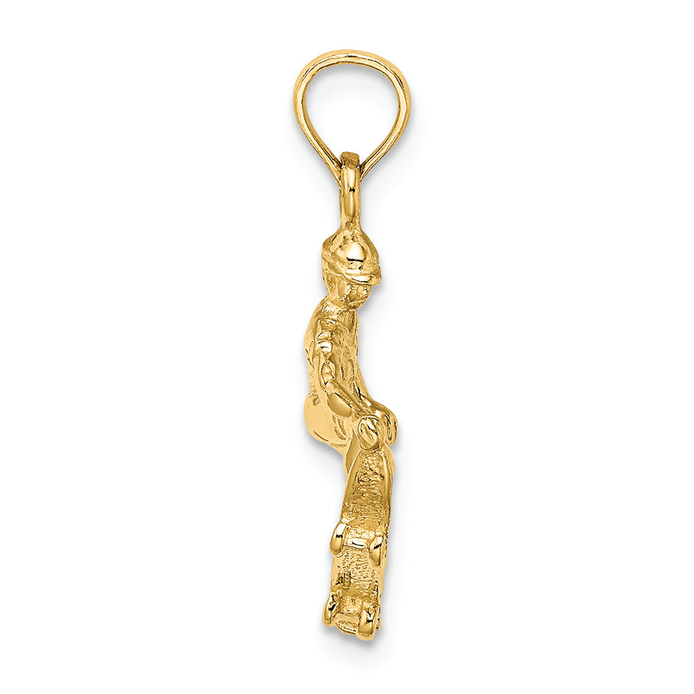 FJC Finejewelers 14k Yellow Gold Solid Polished 3d Skateboarder Charm