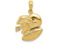 FJC Finejewelers 14k Yellow Gold Polished Open-backed Football Charm