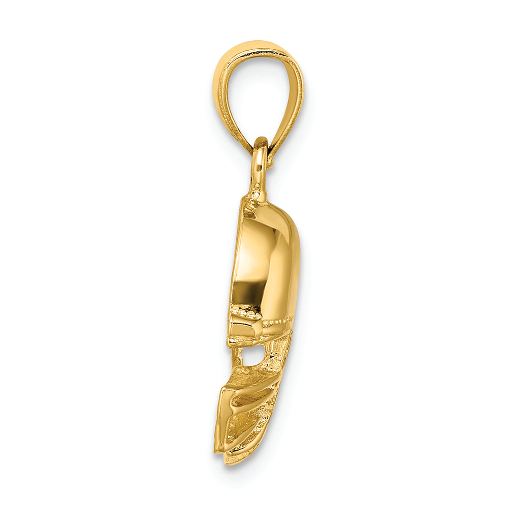 FJC Finejewelers 14k Yellow Gold Polished Open-backed Football Helmet Charm