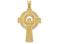 FJC Finejewelers 14k Yellow Gold Celtic Claddagh Cross Charm