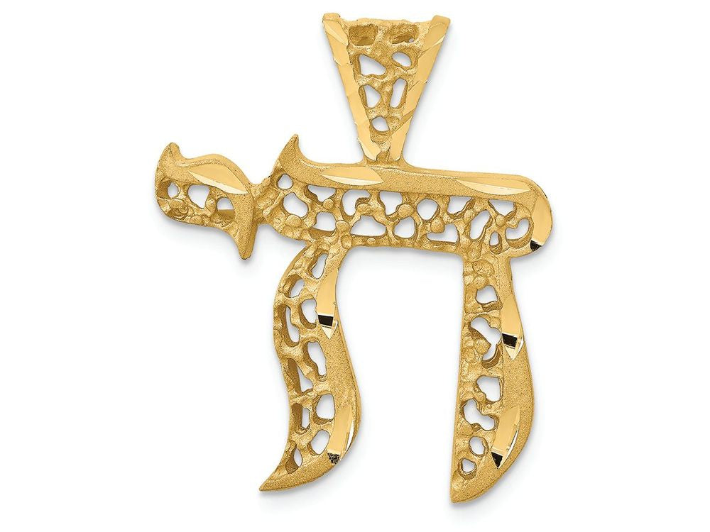FJC Finejewelers 14k Yellow Gold Filigree Chai Charm