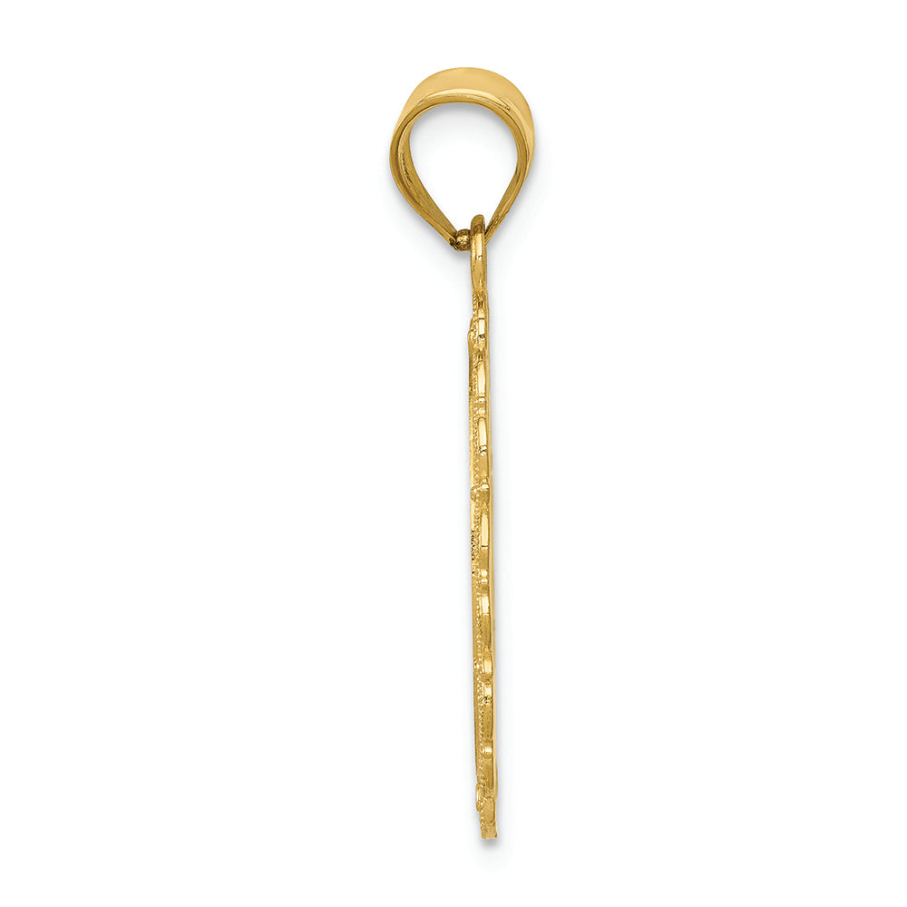 FJC Finejewelers 14k Yellow Gold Solid Satin Polished Aries Zodiac Oval Charm