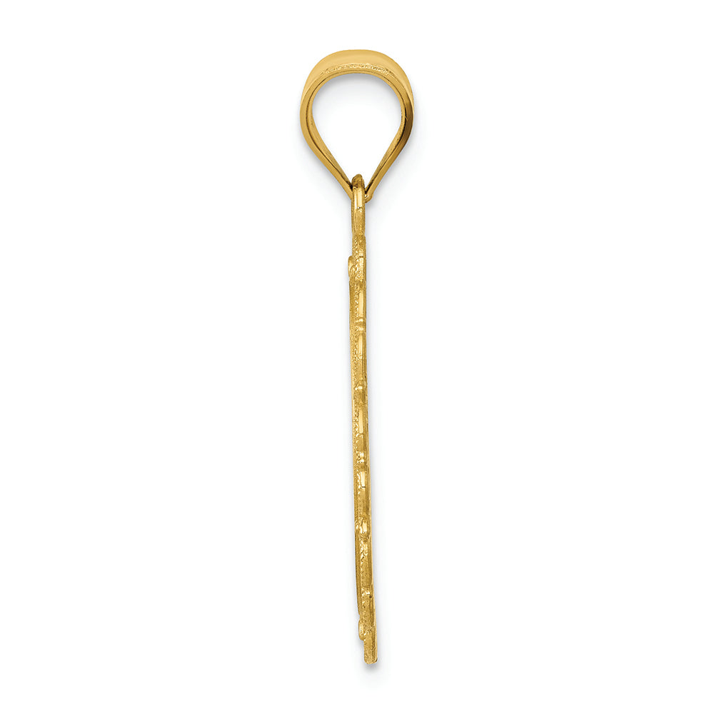 FJC Finejewelers 14k Yellow Gold Solid Satin Polished Gemini Zodiac Oval Charm