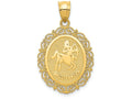 FJC Finejewelers 14k Yellow Gold Solid Satin Polished Sagittarius Zodiac Oval Charm