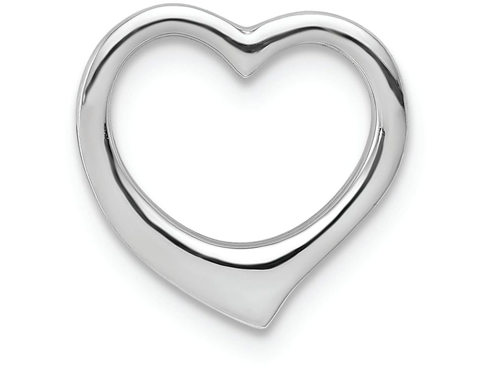 FJC Finejewelers 14k White Gold White 3d Floating Heart Charm