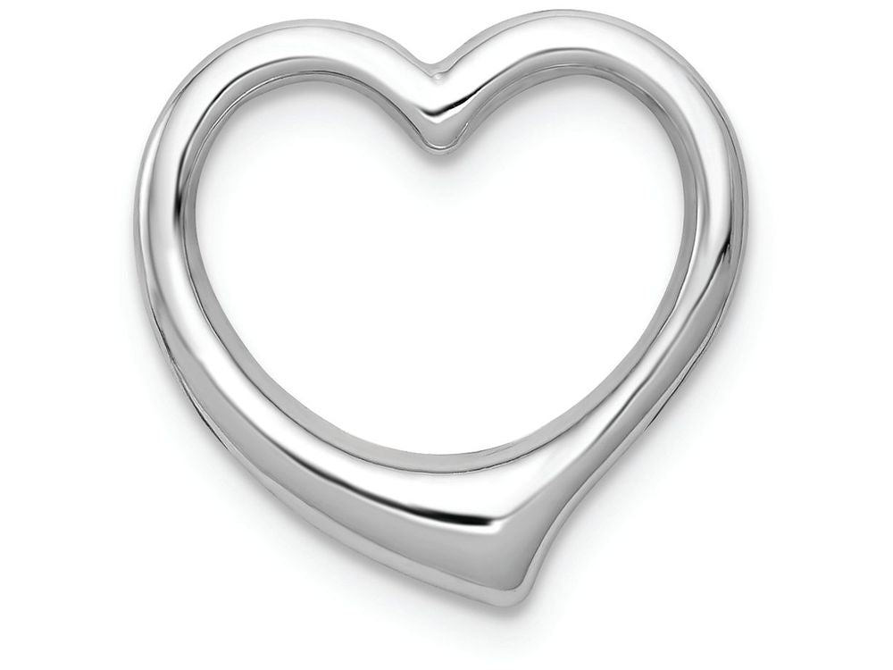 FJC Finejewelers 14k White Gold White 3d Floating Heart Charm