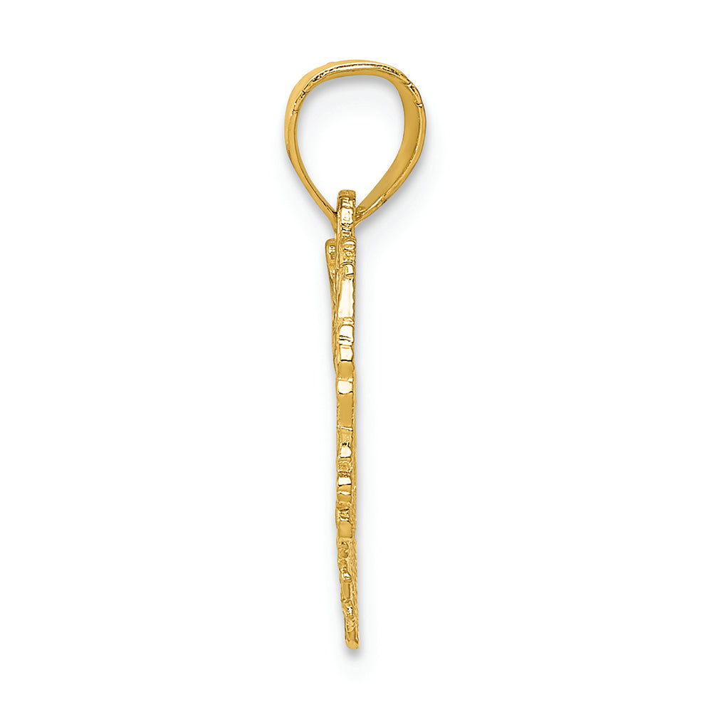 FJC Finejewelers 14k Yellow Gold Floral Cut-out Heart Charm