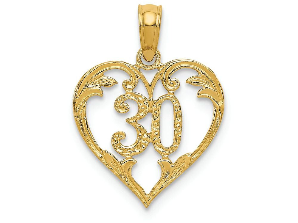 FJC Finejewelers 14k Yellow Gold 30 In Heart Cut-out Charm
