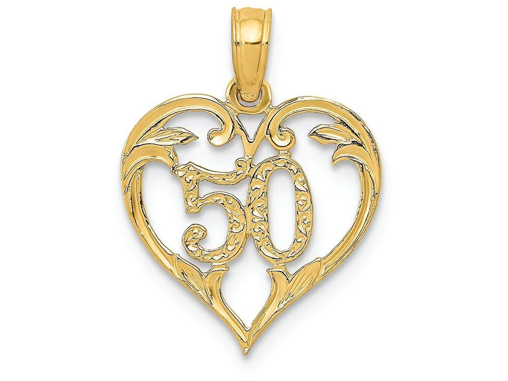 FJC Finejewelers 14k Yellow Gold 50 In Heart Cut-out Charm