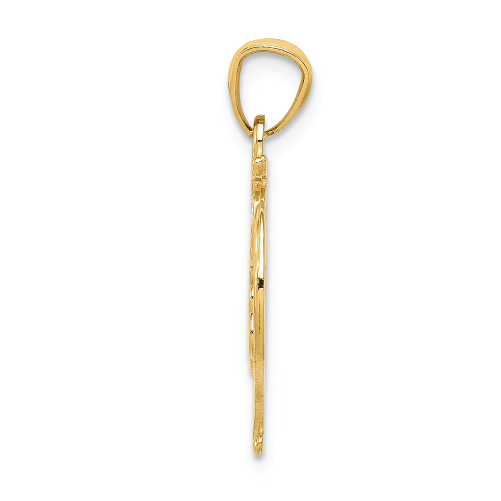 FJC Finejewelers 14k Yellow Gold Bright Cut 15 Anos Heart Charm