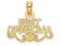 FJC Finejewelers 14k Yellow Gold Best Grandma with Flower Charm