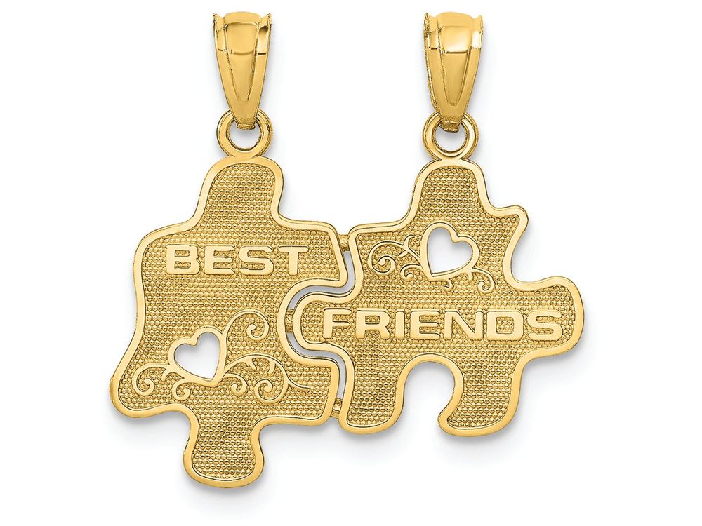 FJC Finejewelers 14k Yellow Gold Best Friends Puzzle Pieces Break-apart Charm