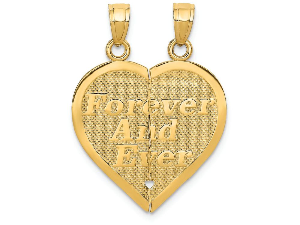 FJC Finejewelers 14k Yellow Gold Reversible Forever And Ever Break-apart Heart Charm