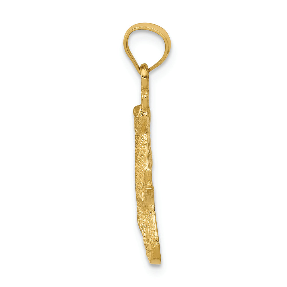 FJC Finejewelers 14k Yellow Gold Bright Cut Lizard Charm