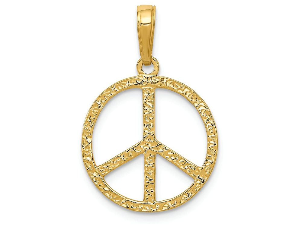 FJC Finejewelers 14k Yellow Gold Peace Sign Charm