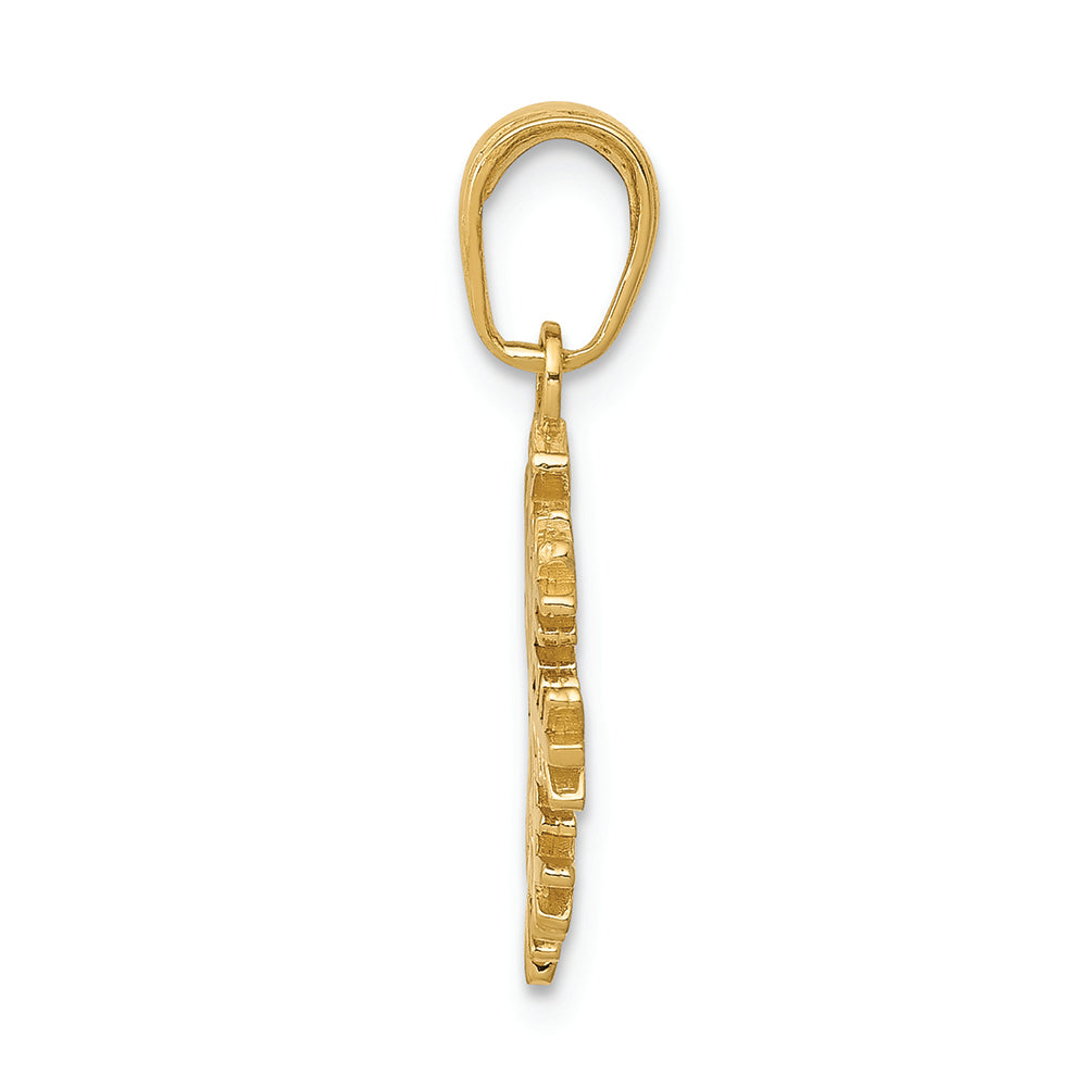 FJC Finejewelers 14k Yellow Gold 3d Snowflake Charm