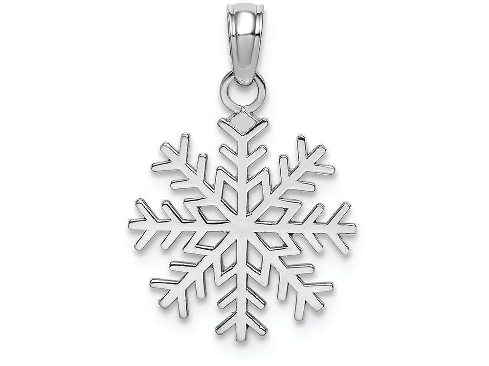 FJC Finejewelers 14k White Gold White 3d Snowflake Charm