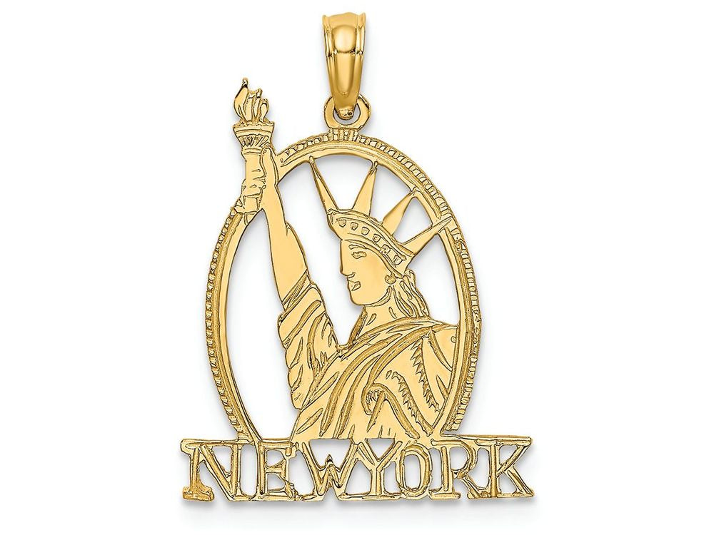 FJC Finejewelers 14k Yellow Gold Cut-out New York with Statue Of Liberty Charm