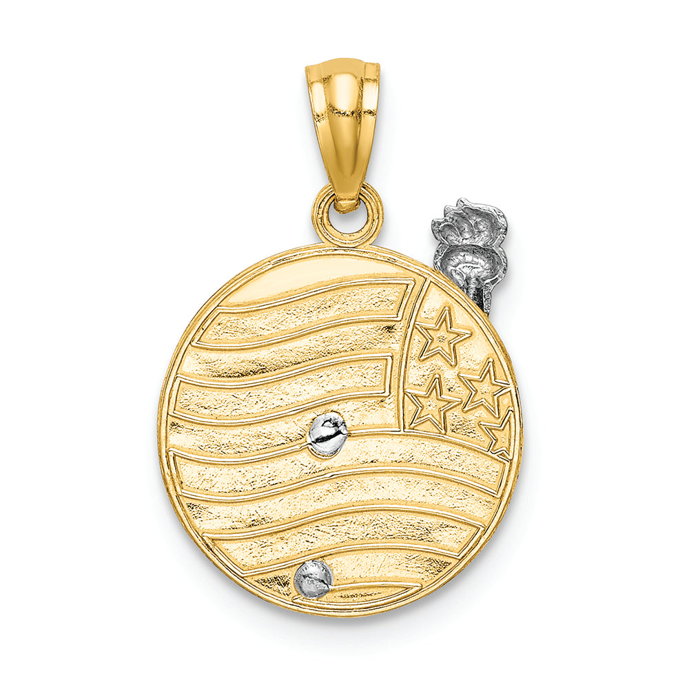 FJC Finejewelers 14k Two-tone Gold Small Lady Liberty On American Flag Disk Charm