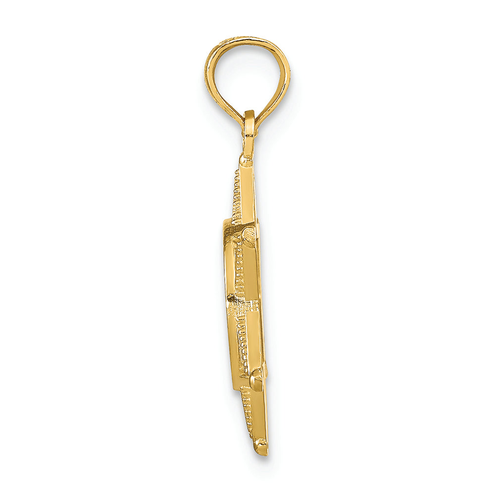 FJC Finejewelers 14k Yellow Gold Deputy Sheriff Badge with Bear Charm