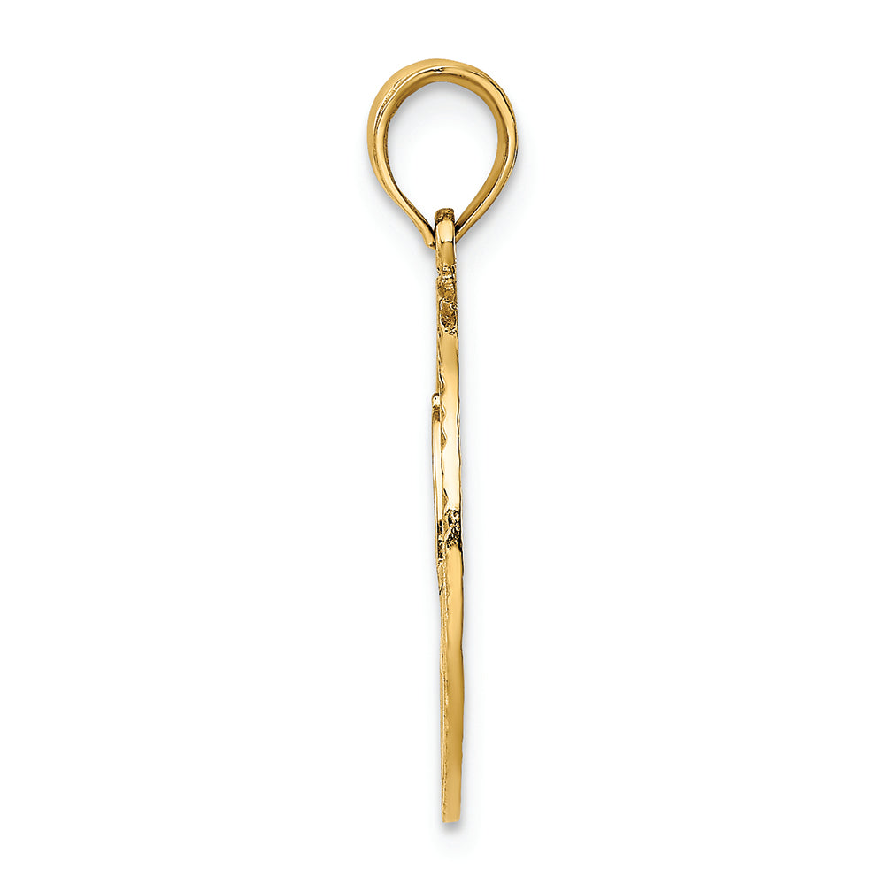 FJC Finejewelers 14k Yellow Gold Fireman Helmet In Disk Charm